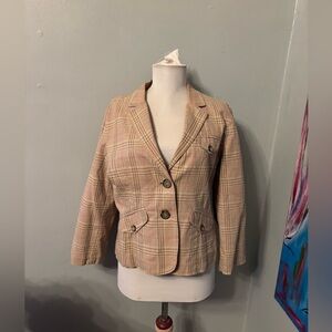 VTG Y2K American eagle blazer jacket women's L plaid preppy chic